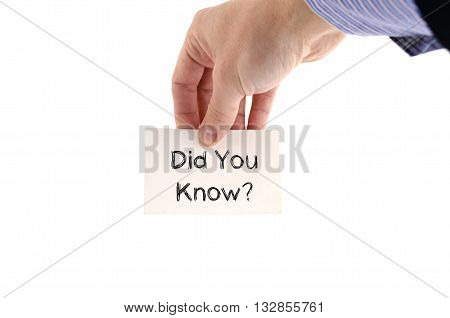 Did you know text concept isolated over white background