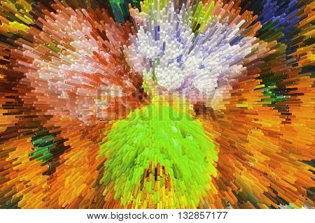 Color texture background abstract color extrusion blocks And pyramids Abstract colorful 3D extrusion background flowers floral pattern background for greeting cards and printing