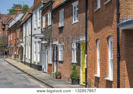 A street in Farnham opposite St Peters Church