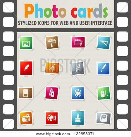 art tools web icons for user interface design