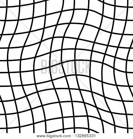 Seamless geometric pattern. Checkered waves in black and white. Graphic design element for web sites, stationary printables, fabric, scrapbooking etc.