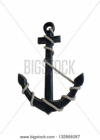 wooden anchor isolated on a white background