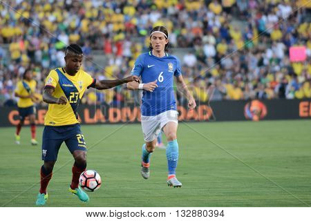 Miler Bolanos 23 And Filipe Luis 6, During Copa America Centenario