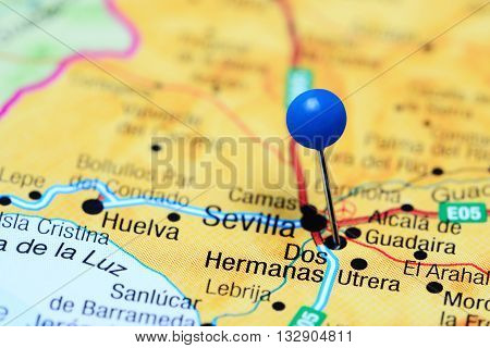Dos Hermanas pinned on a map of Spain