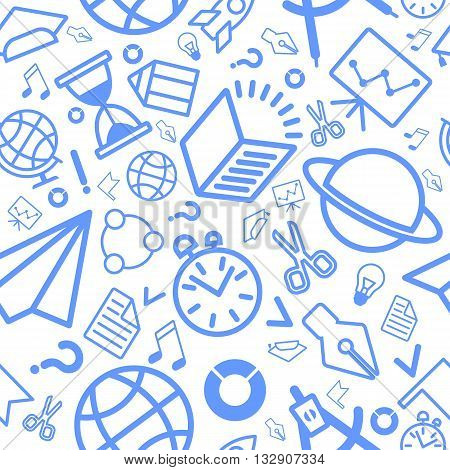 Linear Pattern Education Icons Blue