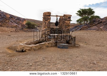 water well in Sahara desert Morocco Africa