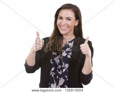 Successful Businesswoman On White