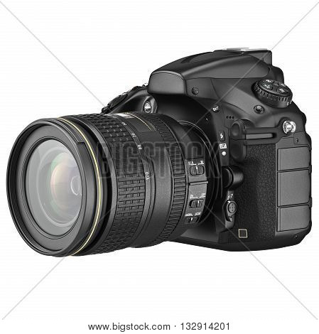 Digital SLR photo camera professional. 3D graphic