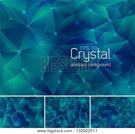 Polygonal crystal abstract background. Each background separately on different layers. Available in 4 variants and created in RGB mode