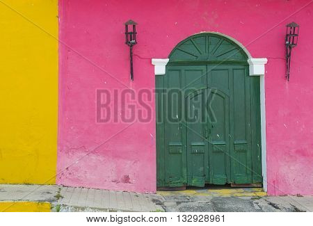 SUCHITOTO EL SALVADOR - MAY 07 : Architectural details in Suchitoto El Salvador on May 07 2016. the colonial town of Suchitoto built by the Spaniards in the 18th century