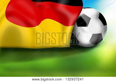 german flag football soccer 3D ball graphic illustration image design