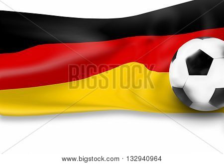 German Flag Football Soccer 3D Ball Background