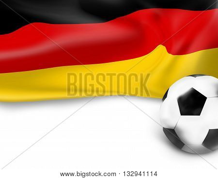 German Flag Football Soccer 3D Ball Background