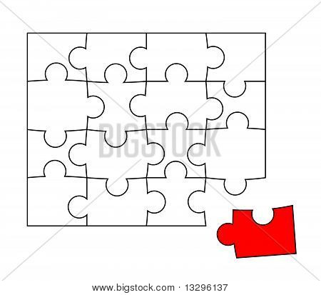 Pestré abstraktní pozadí s Puzzle