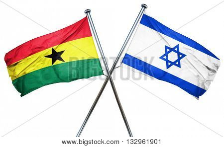 Ghana flag with Israel flag, 3D rendering
