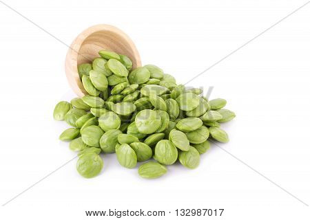 Parkia Speciosa Seeds Or Bitter Bean On White Background