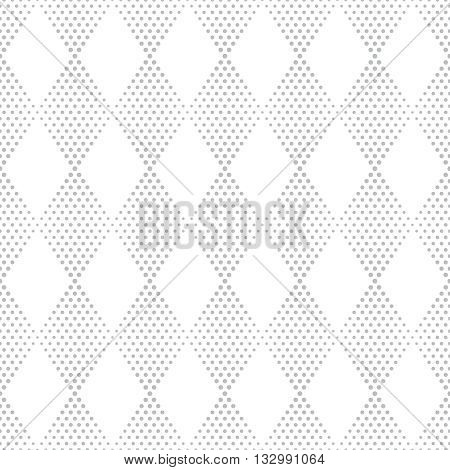 Seamless pattern. Modern stylish texture. Infinitely repeating small textured geometrical tiles consisting of dotted rhombuses diamonds. Vector abstract halftone background