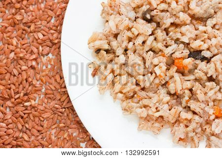 Dietary pilaf of medium-grain red Matta (Devzira) rice