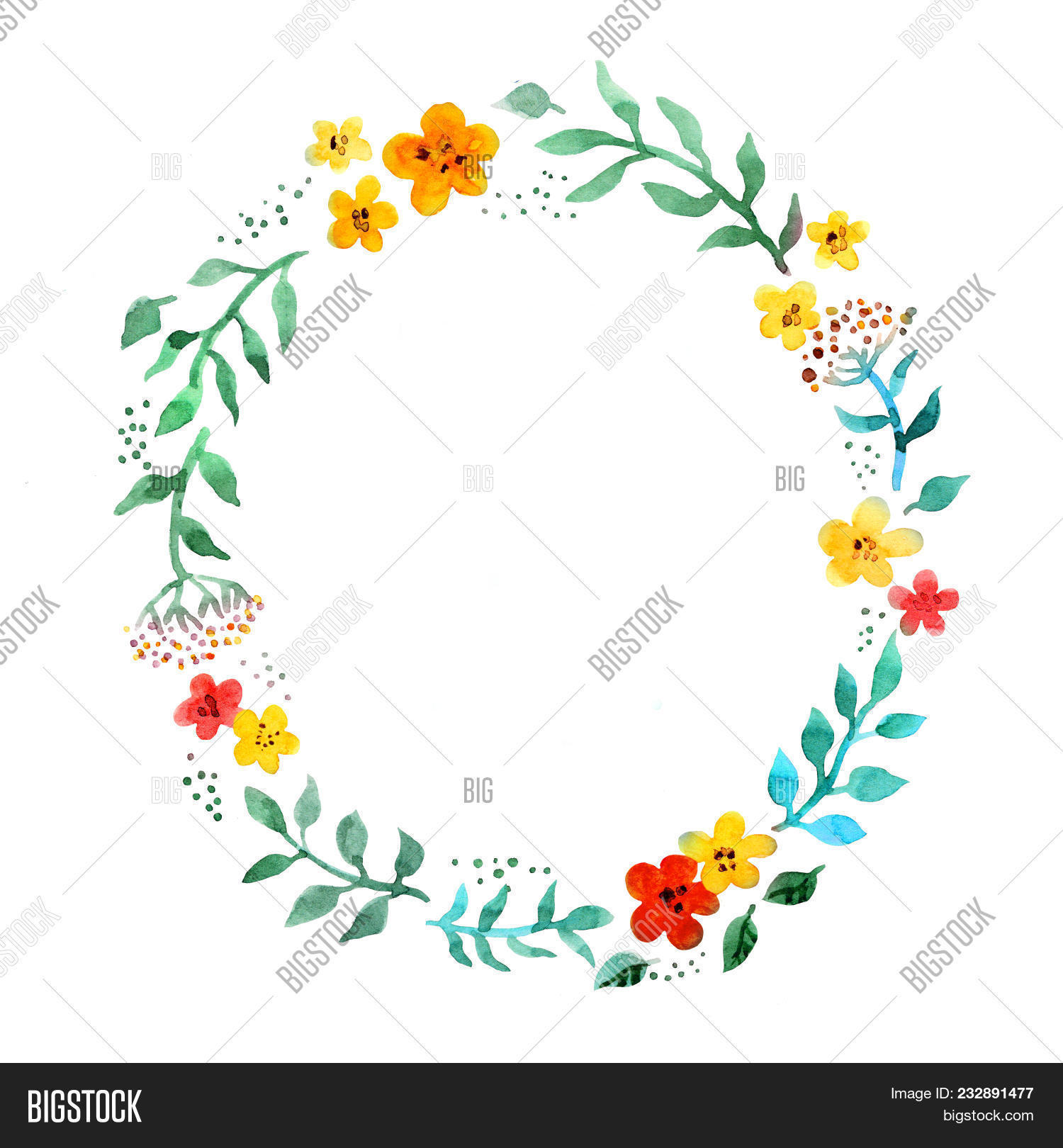 Floral Circle Wreath Image Photo Free Trial Bigstock