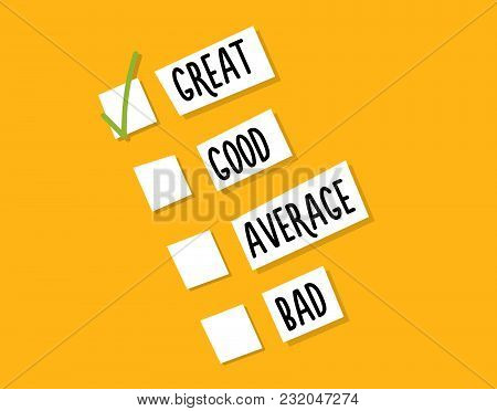 Customer Vote On Quality Of A Service, Acquisition Or Experience. Vector Illustration Background Des