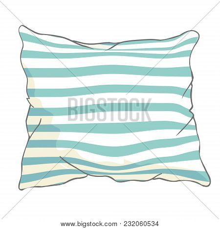 Sketch Vector Illustration Of Pillow, Art, Pillow Isolated, White Pillow, Bed Pillow, Bed, Comfort, 