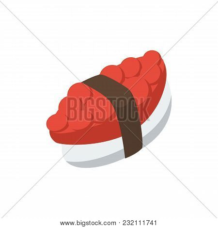 Tako Maki Icon Flat Symbol. Isolated  Illustration Of  Icon Sign Concept For Your Web Site Mobile Ap