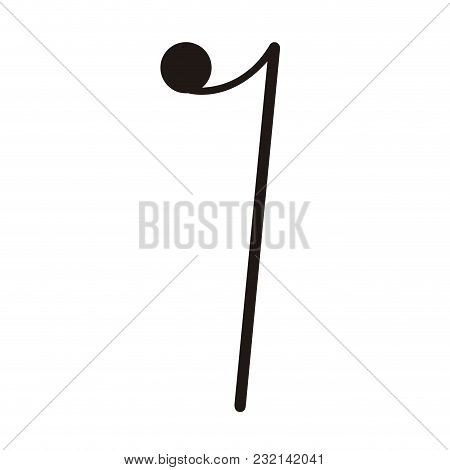Isolated Eighth Rest Note. Musical Note. Vector Illustration Design