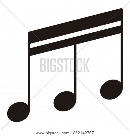 Isolated Sixteenth Beamed Note. Musical Note. Vector Illustration Design