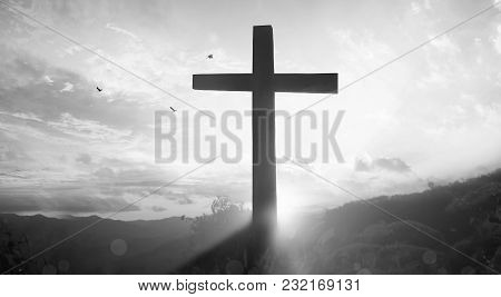 Good Friday Concept: Illustration Of Jesus Christ Crucifixion On Good Friday