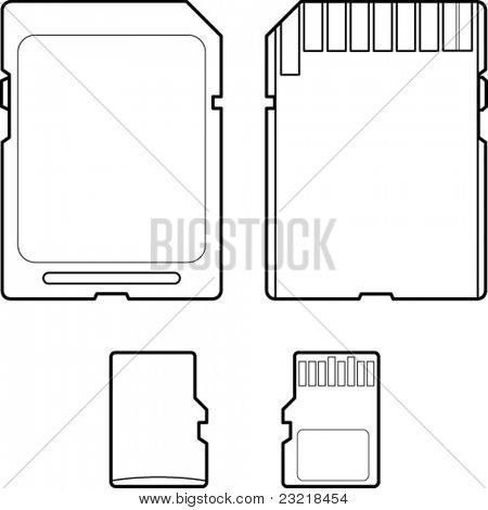 ทางดิจิตอลและไมโคร SD ลายเส้นของการ์ดหน่วยความจำแฟลช
