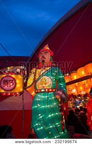 Nagasaki, Japan - 19feb2018 - Lanterns At Nagasaki Lantern Festival.