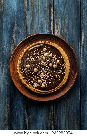 Italian Walnut Cake Crostata With Chocolate And Hazelnuts