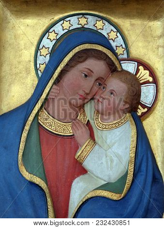 HUTTEN, GERMANY - JULY 04: Our Lady of Good Counsel in chapel in Hutten, Germany on July 04, 2017.