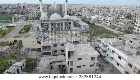 the city of Homs in Syria, in aerial view