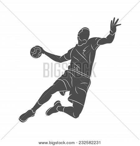 Handball Player On White Background. Vector Illustration