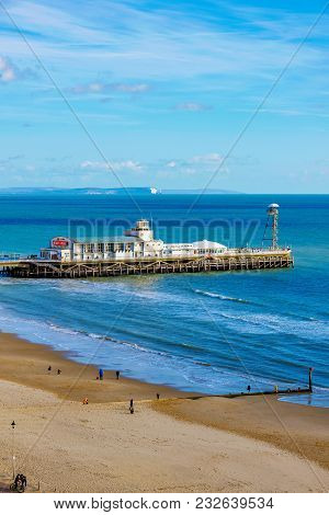 Bournemouth, United Kingdom - February 12: View Of Bournemouth Pier, A Famous Attraction Along The B