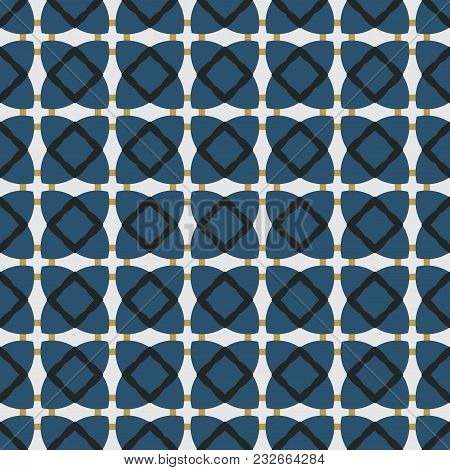 Repeatable Retro Geometric Pattern. Fabric Print. Seamless Background, Mosaic Ornament, Vintage Styl
