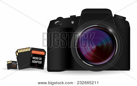 Dslr Camera With Sd And Micro Sd Card Memory