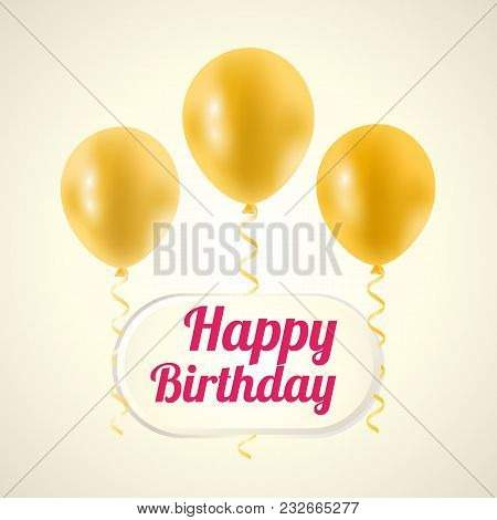 Happy Birthday Ballons Pink And Gold Air