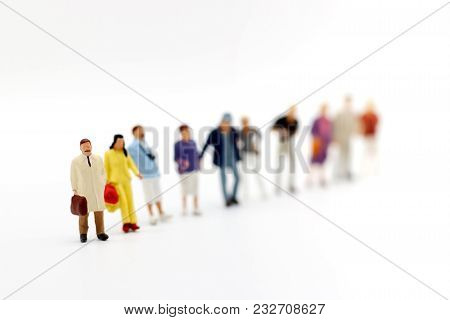Miniature People: Business Person Candidate People Group. Employer Of Choice, Candidate Selection, A