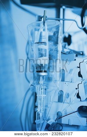 Iv Dripping System With The Perfusion Devices In The Night Ward.