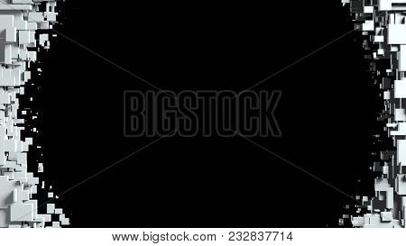 Black and white cubes screen wipe transition . 3D animation