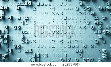 Abstract Numbers Random Motion 3d