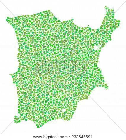 Koh Samui Map Composition Of Round Dots In Different Sizes And Fresh Green Color Tones. Circle Dots 