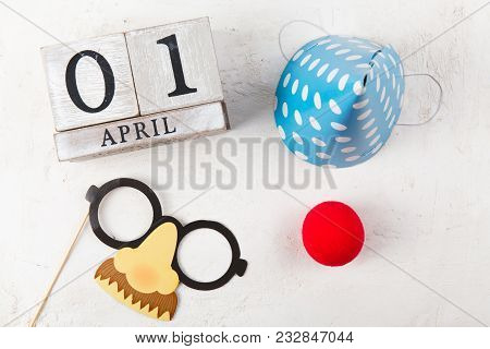 Block Calendar On White Background.
