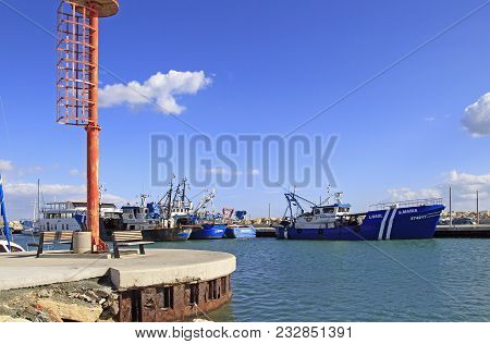 Limassol, Cyprus - November 22, 2017: View Of The Limassol Old Port On Cyprus Island