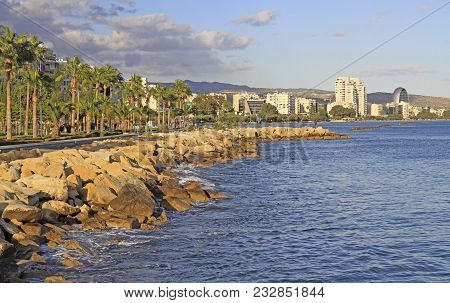 Sea Front Promenade In The City Limassol, Cyprus
