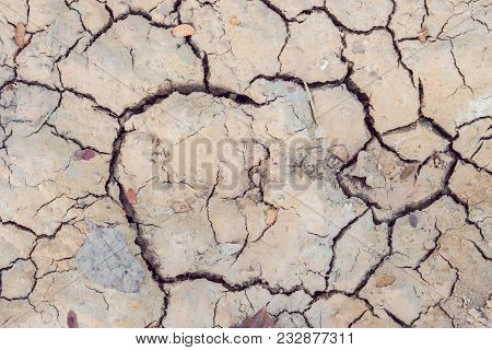 Detail Of A Cracked Earth, Crack Earth, Crack Soil , Global Warming.