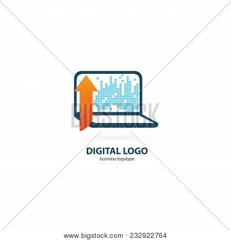 Illustration Design Of Logotype Business Web Marketing. Vector Computer Web Icon.