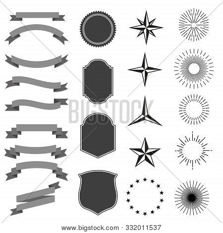 Set Of Vintage Styled Design Icons. Vector Illustration.